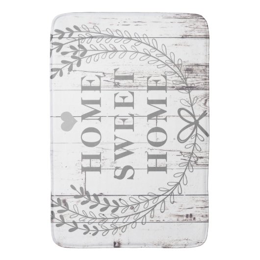 White Wood Rustic Farmhouse Home Sweet Home Badmat (Voorkant Verticaal)