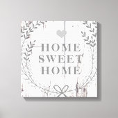 White Wood Rustic Farmhouse Home Sweet Home Canvas Afdruk (Voorkant)