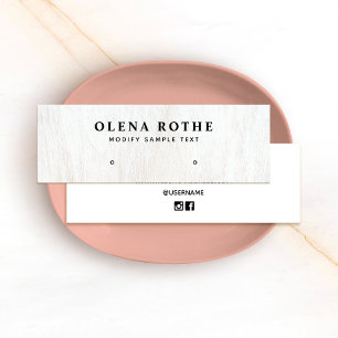 White Wood Stud oorklaar juwelier display Contactkaartje