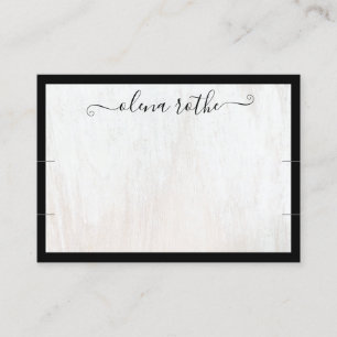 White Wood Two Bracelet Black Border Display Contactkaartje