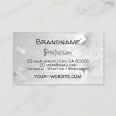 White Wooden Boards Rustic Tree Bark met Monogram Visitekaartje (Achterkant)