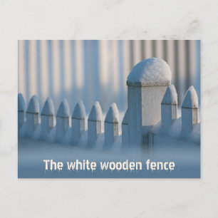 White wooden fence CC0684 Winter Sun Postcard Briefkaart