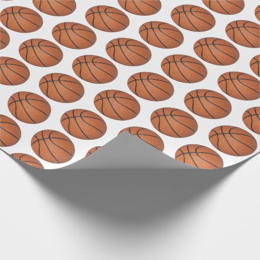 White Wrapping paper van Basketball Ball Pattern Cadeaupapier (Hoek)