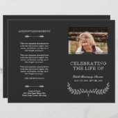 White Wreath Celebration of Life Funeral Programme (Voorkant / Achterkant)