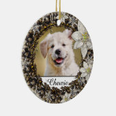 White Wreath Pet Memorial Keramisch Ornament (Rechts)