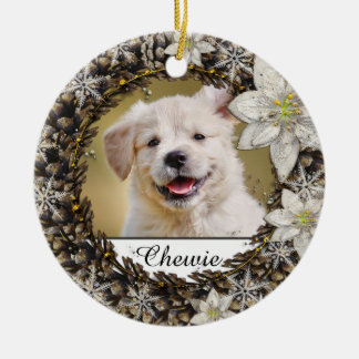 White Wreath Pet Memorial Keramisch Ornament