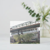 White Wuppertal Floating Train Schwebebahn Vorwerk Briefkaart (Staand voorkant)