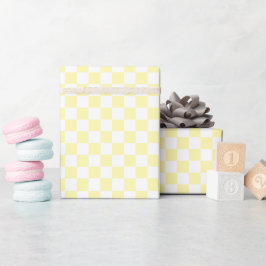 White & Yellow Checkerboard Wrapping Paper Roll Cadeaupapier