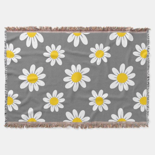 White Yellow Daisies Deken (Voorkant)
