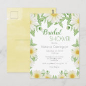 White Yellow Floral Daisies Vrijgezellenfeest Briefkaart (Voorkant / Achterkant)