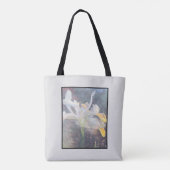 White Yellow Iris Elegant Floral Photo Tas (Achterkant)