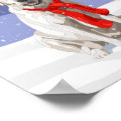 White Yellow Labrador Retriever in Santa Hat Poster (Hoek)