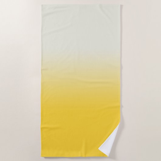 White Yellow Ombre gradiënt Strandlaken (Voorkant)