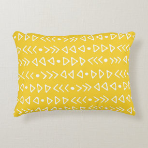 White Yellow Triangle Arrow-patroon Accent Kussen