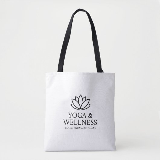 White Yoga Studio Logo Canvas tas Promotional Merc (Voorkant)