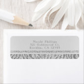 White Zebra Sparkle Sequins Glam Party Invitation Etiket (Insitu)