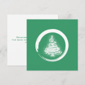 White Zen-kerstboom Feestdagenkaart (Voorkant / Achterkant)