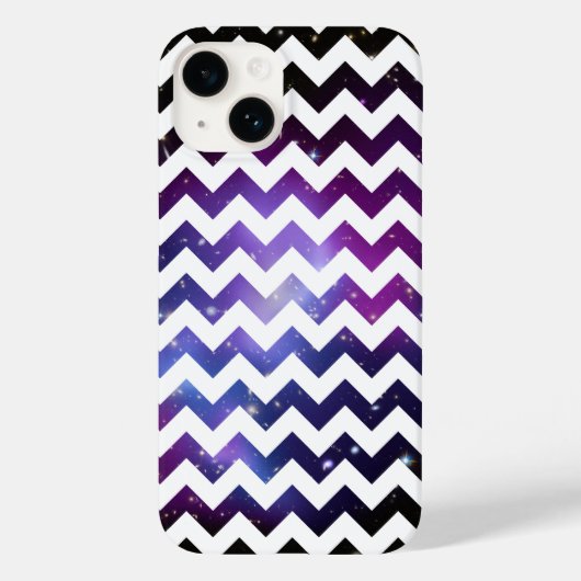 White Zigzag Paars Galaxy Cluster Case-Mate iPhone Case (Achterkant)