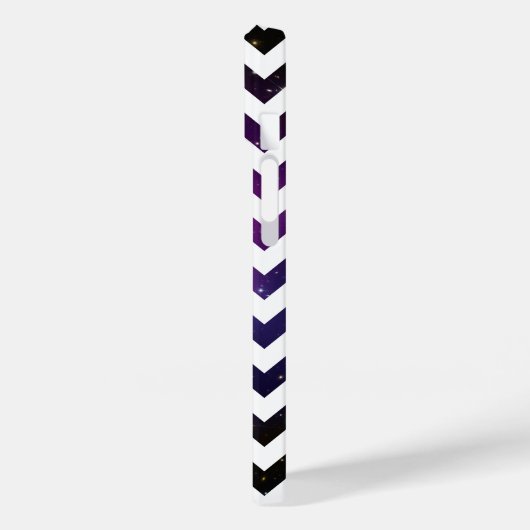 White Zigzag Paars Galaxy Cluster Case-Mate iPhone Case (Achterkant / Links)