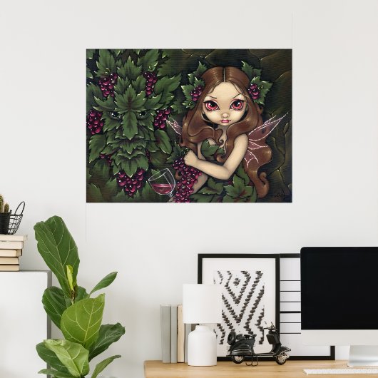 White Zinfandel ART PRINT wine fairy greenman (Thuiskantoor)