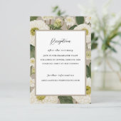 White Zinnia Flower Mariage Réception Invitation (Debout devant)