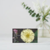 White Zinnia Visitekaartje (Staand voorkant)