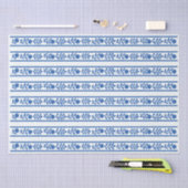 Whiteblue Bone Inlay Floral Border Decoupage Paper Tissuepapier (Craft)