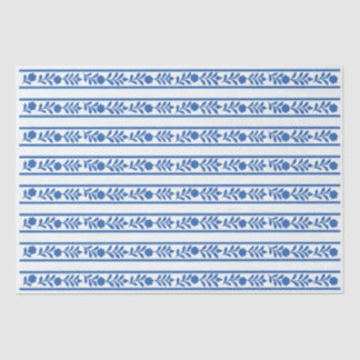 Whiteblue Bone Inlay Floral Border Decoupage Paper Tissuepapier