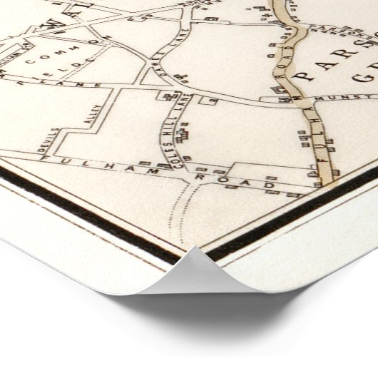 Whitebread's Kaart van LONDEN 1853 Poster (Hoek)