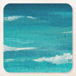 Whitecaps Warm Turquoise Golf Waters Vierkante Kartonnen Onderzetter
