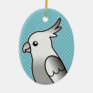 Whiteface Cartoon Cockatiel Parrot Bird Keramisch Ornament