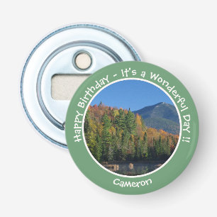 Whiteface Mountain, Adirondack Herfst Feest Items Button Flesopener