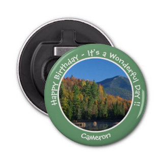 Whiteface Mountain, Adirondack Herfst Feest Items Button Flesopener
