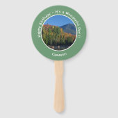 Whiteface Mountain, Adirondack Herfst Feest Items Handwaaier (Achterkant)
