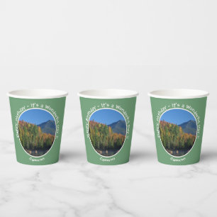 Whiteface Mountain, Adirondack Herfst Feest Items Papieren Bekers
