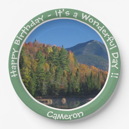 Whiteface Mountain, Adirondack Herfst Feest Items Papieren Bordje (Voorkant)