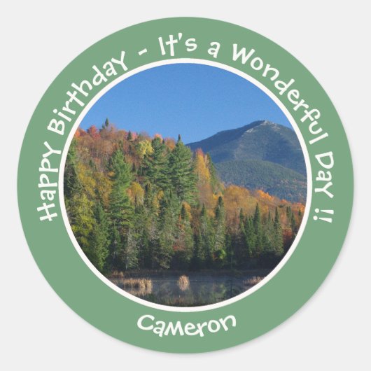 Whiteface Mountain, Adirondack Herfst Feest Items Ronde Sticker (Voorkant)