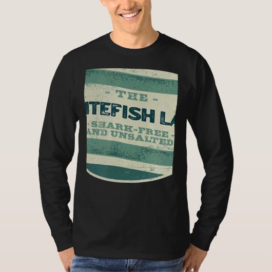 Whitefish Lake Shark Free and Unsalted Camping Mon T-shirt (Voorkant)
