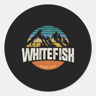 Whitefish Montana Outdoor Ronde Sticker