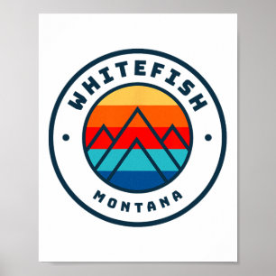 Whitefish Montana Skien Snowboarden Familie Ski T Poster