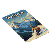 Whitefish Montana Skier Reizen Magneet (Rechterzijde)