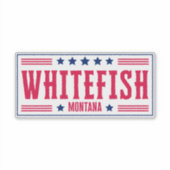WHITEFISH MONTANA Stars & Stripes Sticker (Voorkant)