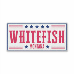 WHITEFISH MONTANA Stars & Stripes Sticker