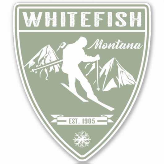 Whitefish Montana Sticker (Voorkant)