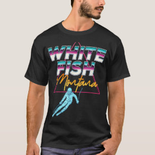 Whitefish Montana Usa Ski Resort 1980s Retro T-shirt