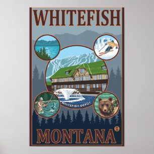 Whitefish, MontanaScene Travel Poster