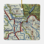 Whitefish MT Map Keramisch Ornament (Achterkant)
