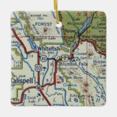Whitefish MT Map Keramisch Ornament (Voorkant)