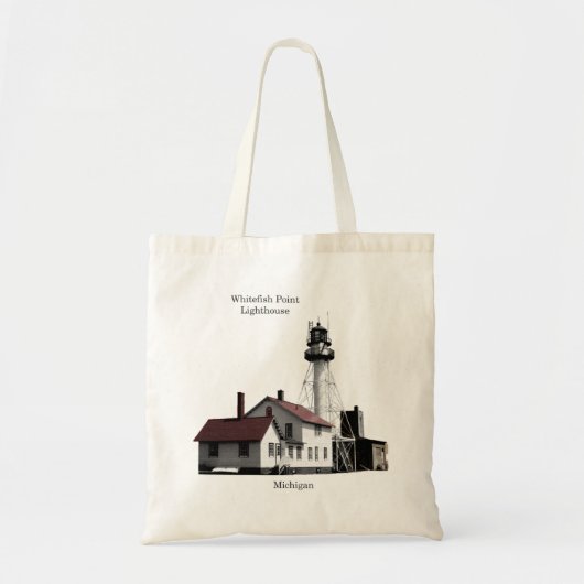 Whitefish Point Lighthouse cut out canvas tas (Voorkant)