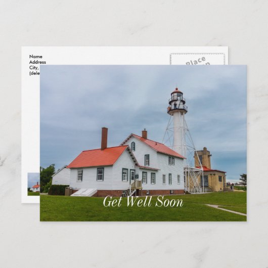 Whitefish Point vuurtoren Beterschap Ansichtkaart Briefkaart (Voorkant / Achterkant)